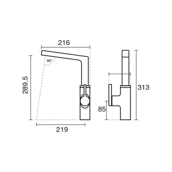 ساده: شیر ظرفشویی KWC آوا (موجود)
